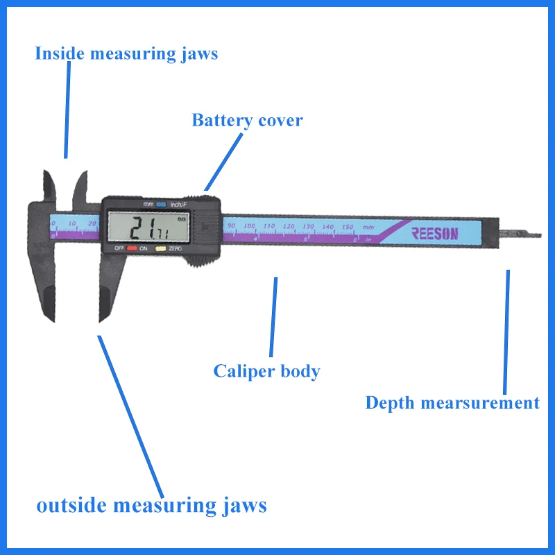 0-160mm measuring device for inside Non-Digital Vernier Caliper Homyl Professional Quality Stainless Steel Vernier Caliper depth and step measurements outside