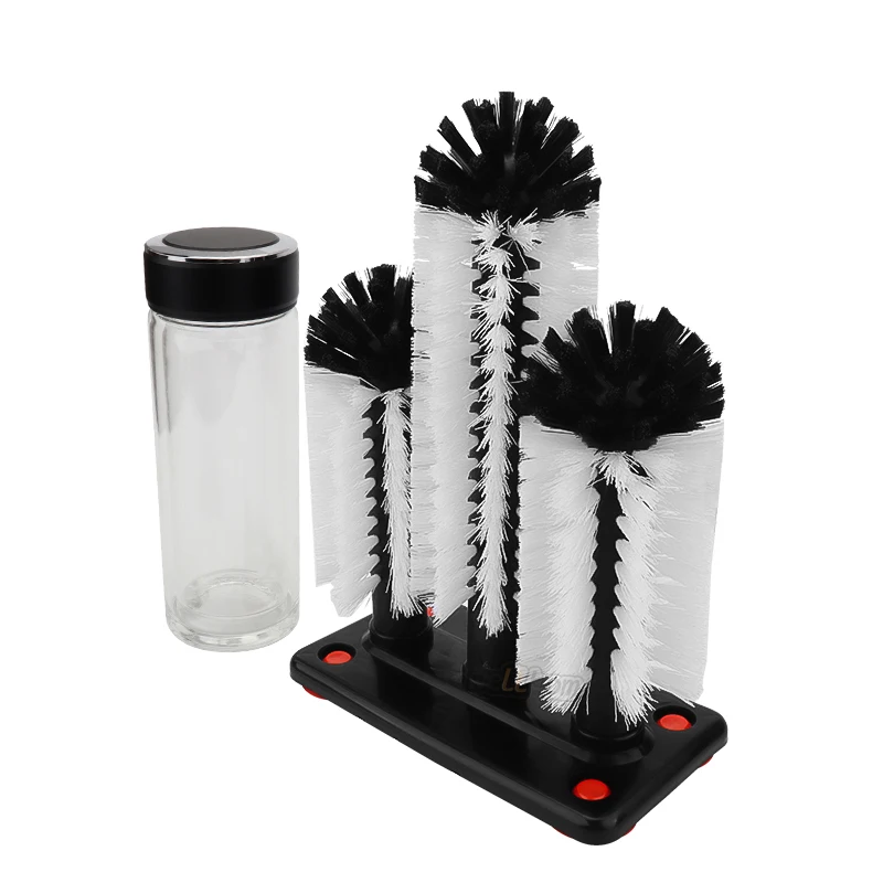 Glass Washer Brush,Set Of 3 Cleaning Brush Water Bottle Cleaner Washer