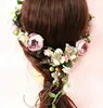 Popular Bride Long Flower Girl Hair Hoop Wreath Floral For Wedding Photography Female Sea Beach Headdress Flower Ornaments