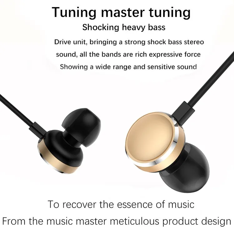 Comfortable Sounds Metal Earphone With Wired Headphones Earphone