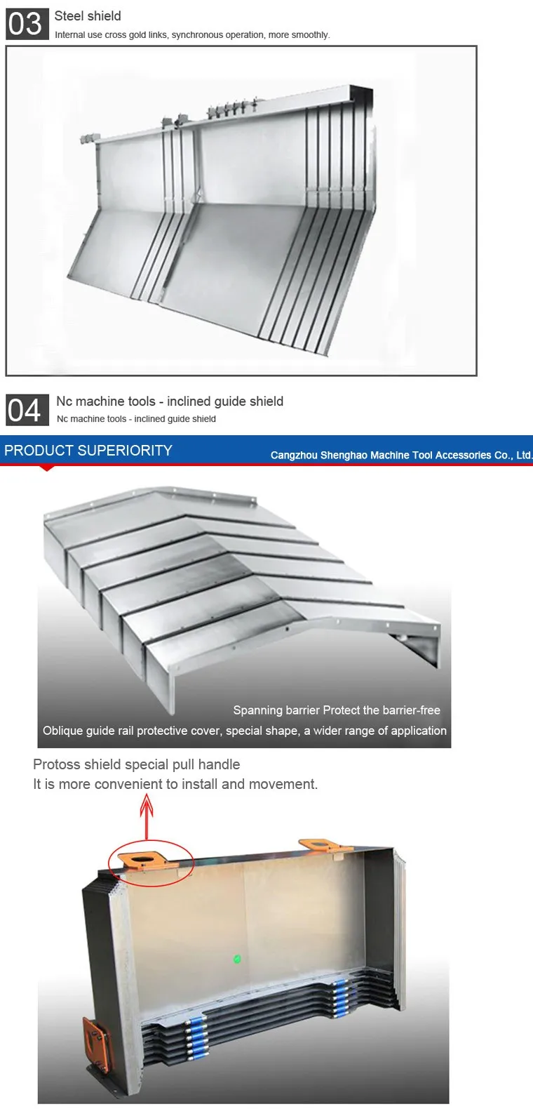 steel plate telescopic bellow cover,protective bellow covers for cnc machine by Judy Hao