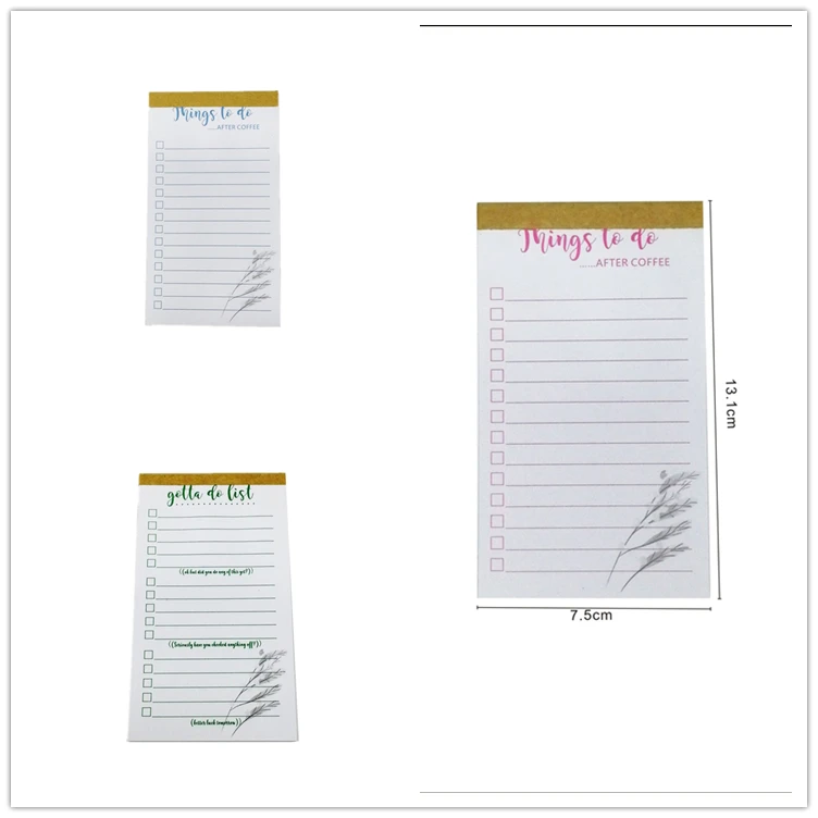 4 Design Custom Printed Sticky Notepad 50 Sheets To Do List Notepad With Clear PVC Cover