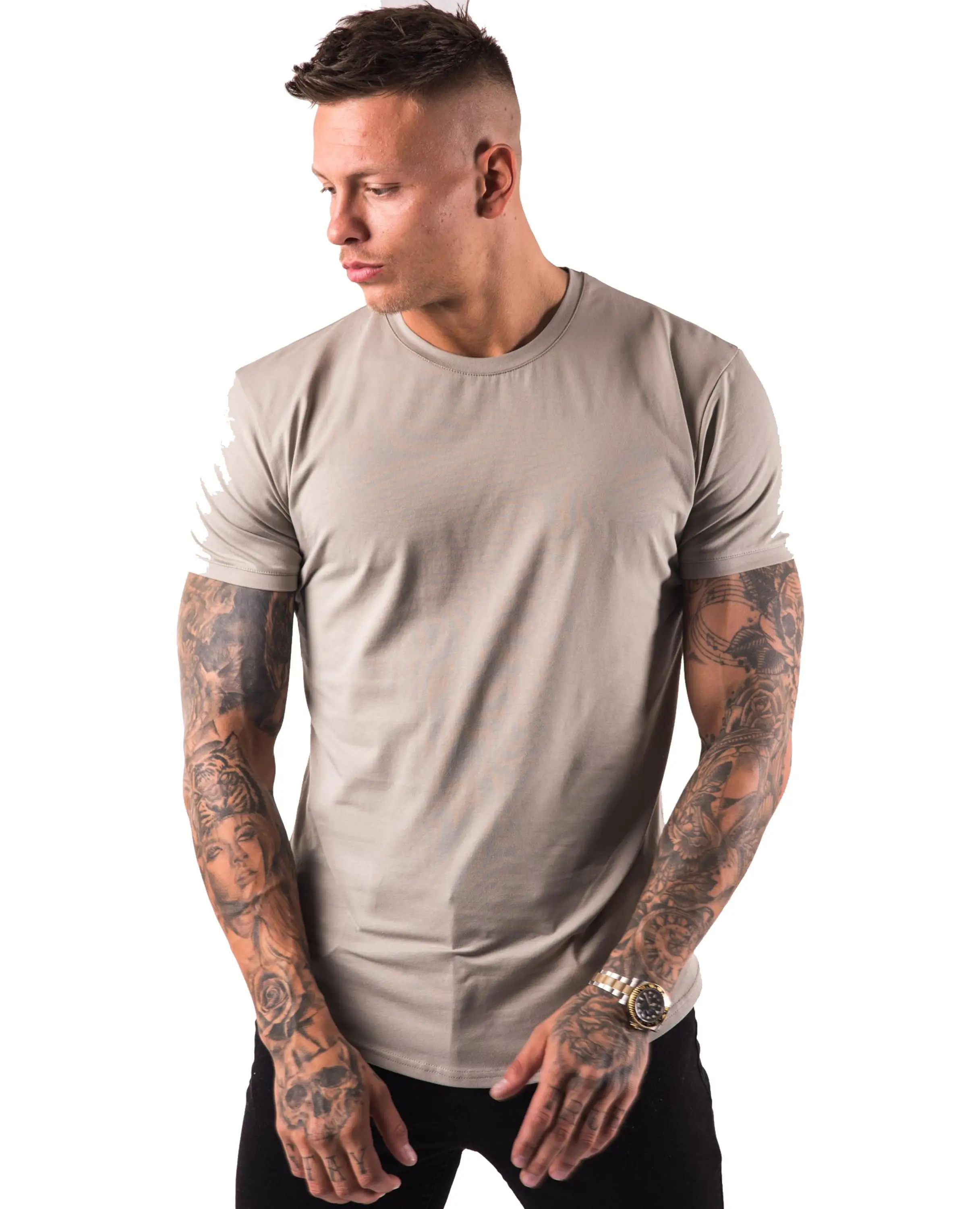 Wholesale Custom 95%cotton 5%elastane Slim Fit Plain T Shirt For Men ...