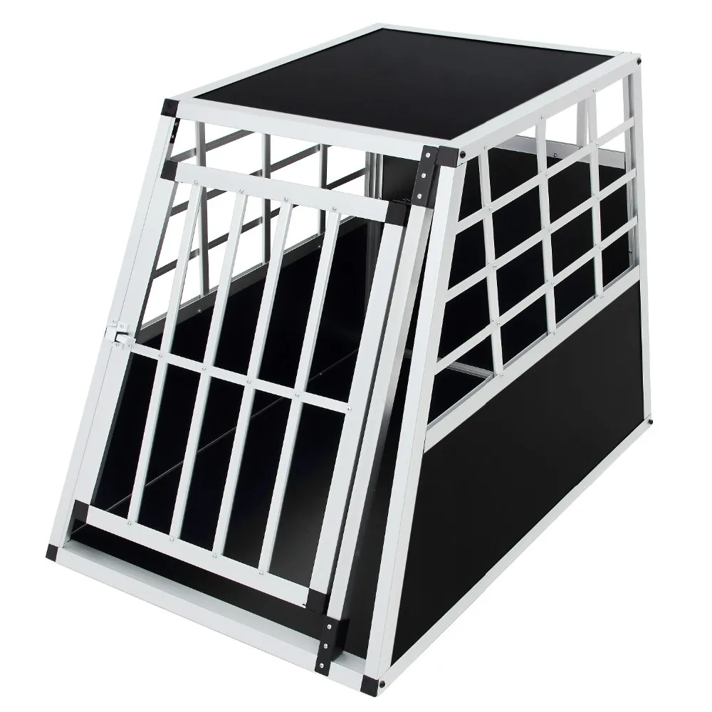 High Quality 1 Single Door Dog Car Cage Large Aluminium Dog Transport