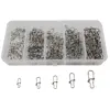 150PCS High Quality Stainless Steel Hook Lock Snap Swivel Solid Rings Safety Snaps Fishing Hooks Connector