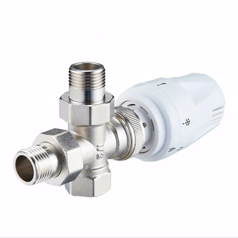 Cogae 3/4" Brass Thermostatic Radiator Valve – Straight Type, DN20, Manual Temperature Control For Floor Heating & Radiators