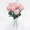 Yarncrafts Long Stem Multi Colors Artificial Rose Bouquet Handmade Crocheted Decorative Flower
