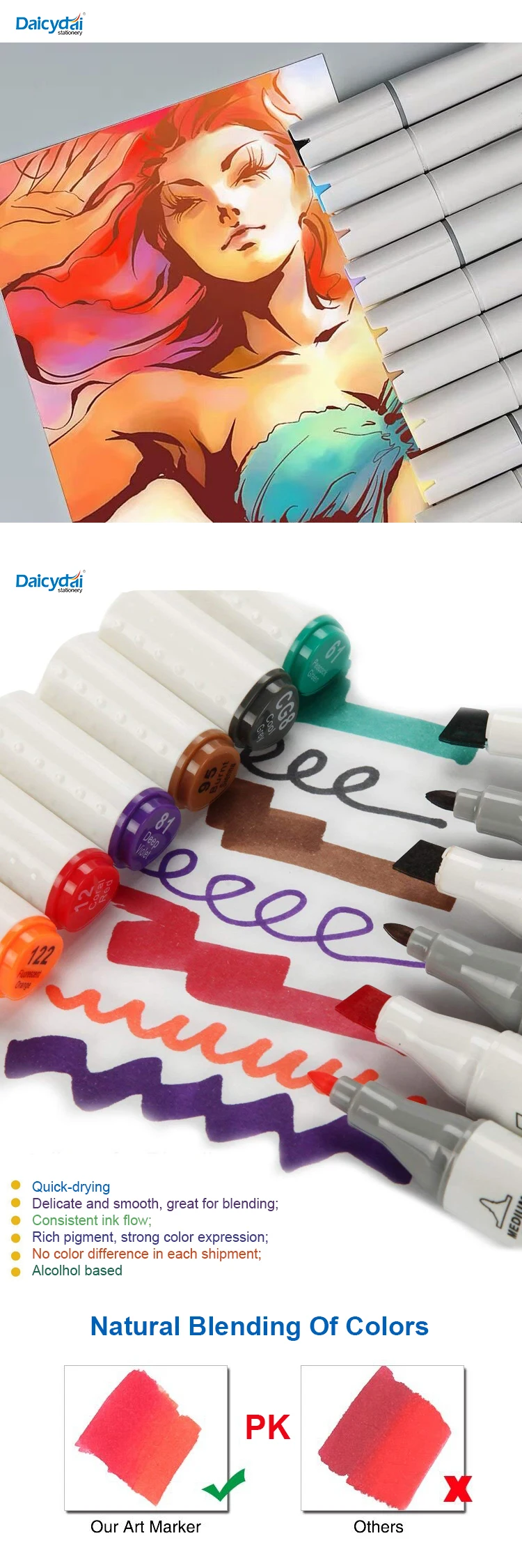 Artist Loft Alcohol Based Marker Set Art N Fly Dual Bush Pen Tip