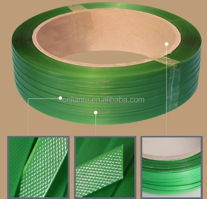 Green Color Embossed Plastic Polyester Strap Pet Strapping Belt For