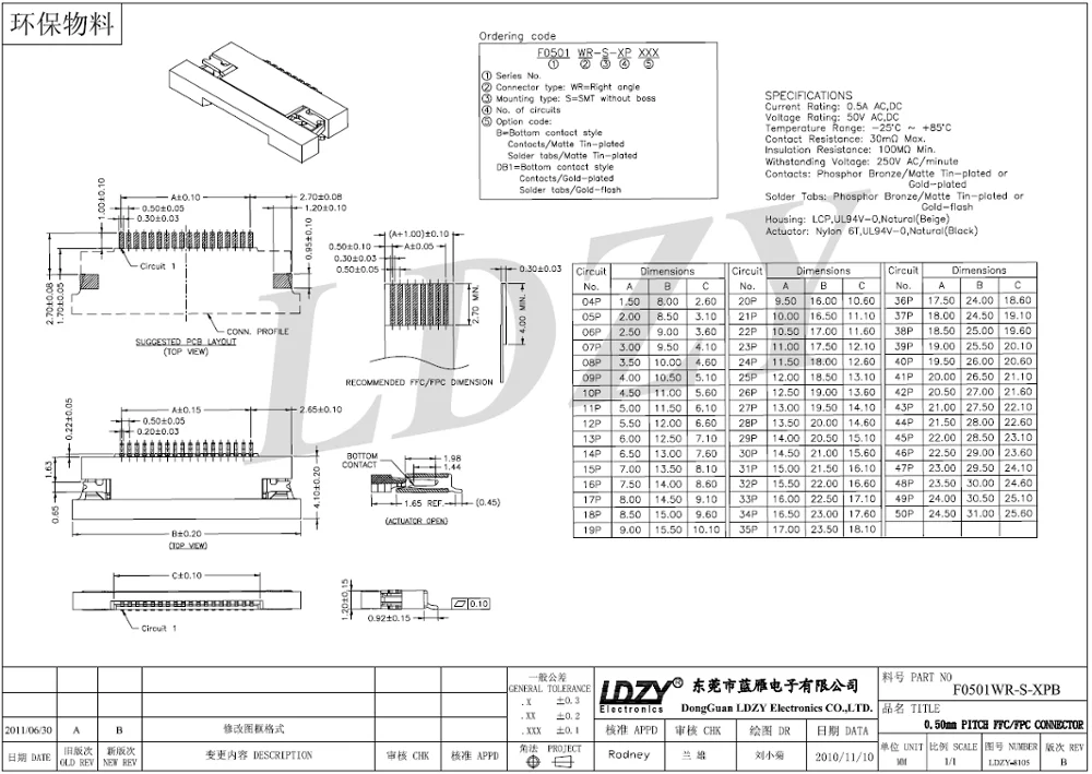 Fci Fpc 10 Connectors 10Pcs FPC FFC Pitch 30 Pin Drawer Type