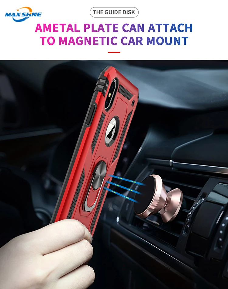 Maxshine Shockproof For Iphone X Xr Xs Max Case , Magnetic Tpu Pc Phone Case For Samsung S8 S9 S10 S10e S10 plus