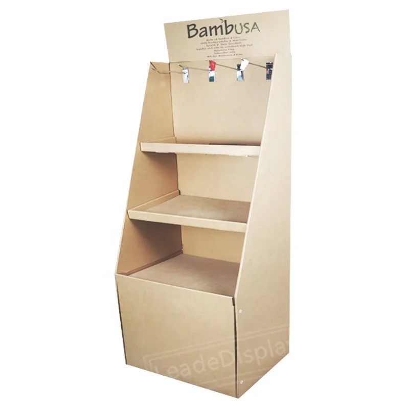 Eye Catching Custom Brown Kraft Paper Display Stand With Ink Printing