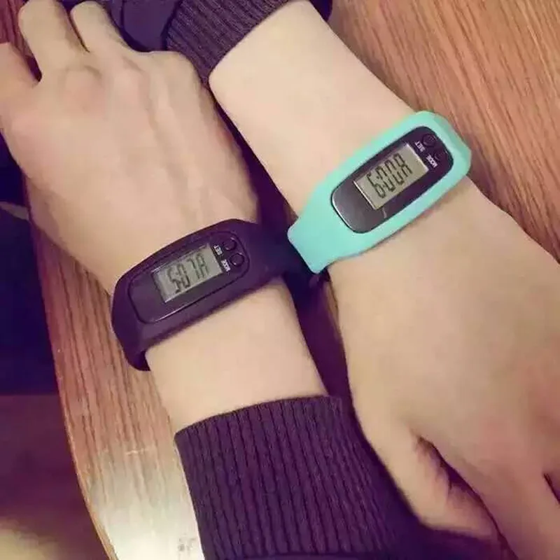 Fitness Simple Step Counter Walking Lcd Led Silicone Sport Wristband