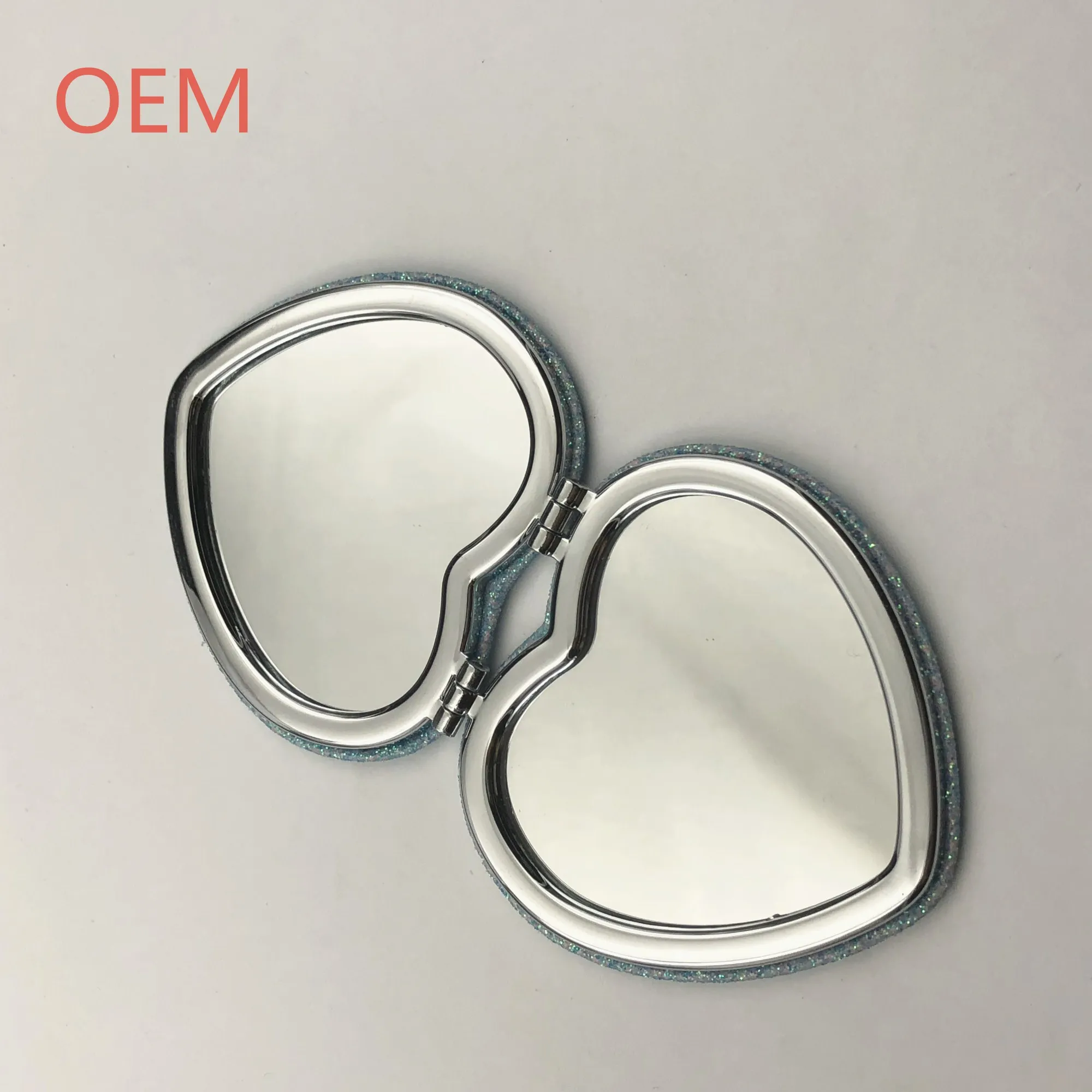 Pu Leather Cute Heart Shape Personalized Monogrammed Hand Mirror