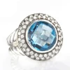 Boutique blue stone 925 sterling silver jewelry wholesale in rings