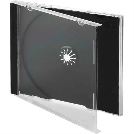 CD jewel case with black tray