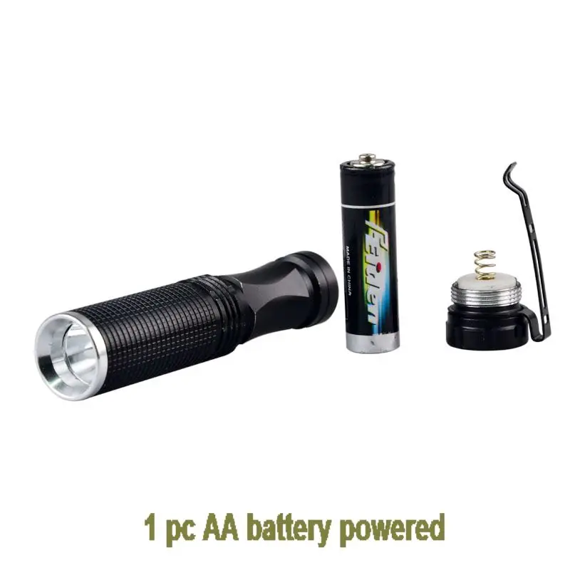 Mini Clip 3W 300LM AA Battery LED Reflector Torch With White