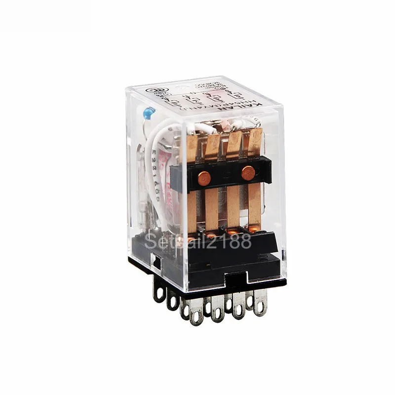 12V D//C Coil 5A Cube Relay with Socket Base PYF14A Lot of 2 Omron MY4N-J