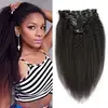 120g 8pcs/Set Coarse Yaki Clip Ins Machine Made Remy Clips In Brazilian Human Hair Extensions