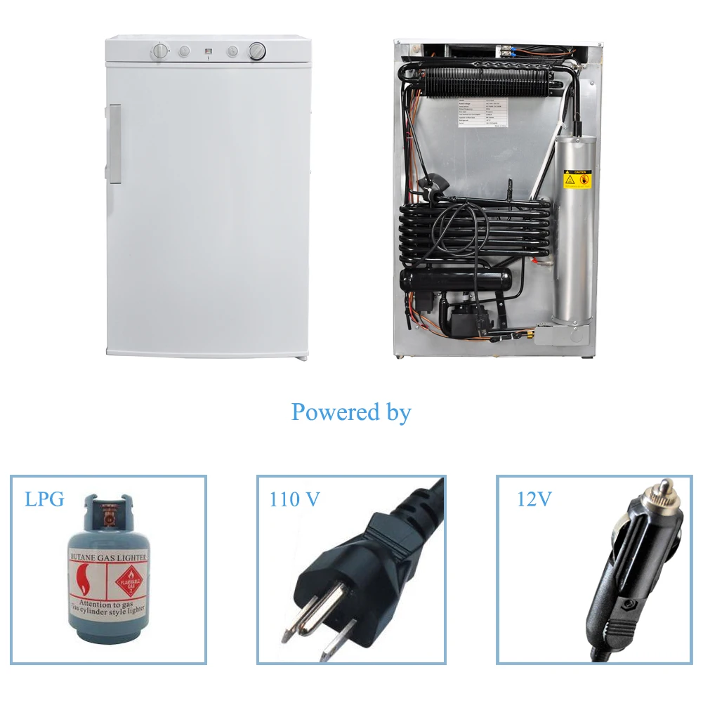 100L Single Door Home Kerosene Propane Mini Gas Refrigerator With Mini Freezer For Kitchen