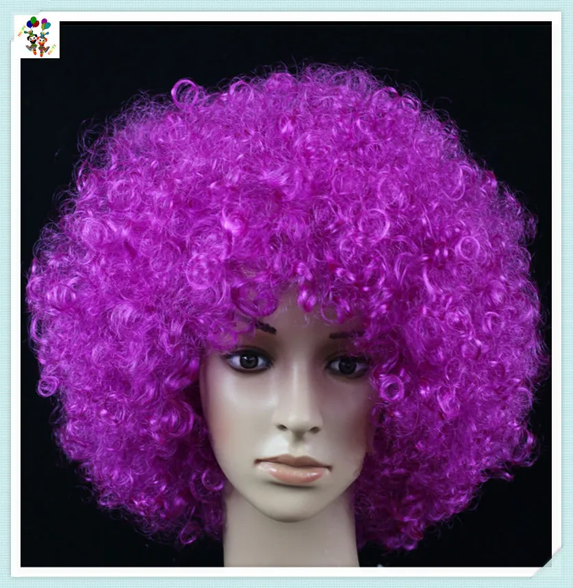 Sports Fan Crazy Party Cheap Purple Big Curly Afro Wigs Hpc-0034 - Buy ...