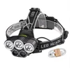 LED Headlight 5 LED 15000 Lumen USB Rechargeable XML T6 LED Head Lamp Flashlight 18650 Headlamp Torch Fishing Camping Lights