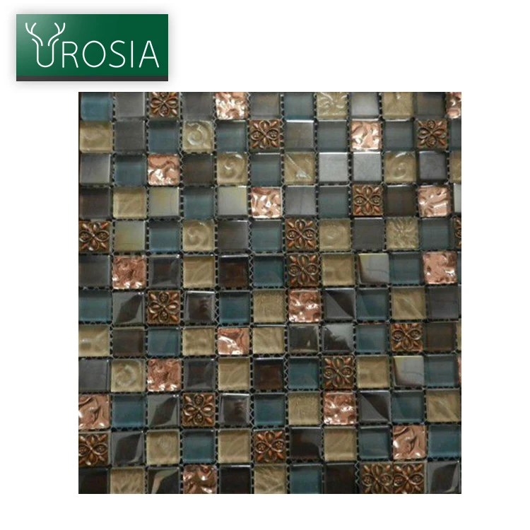 square mosaic for vintage decoration bathroom mixed materials colorful ce square Crystal mosaic wall c for washroom background