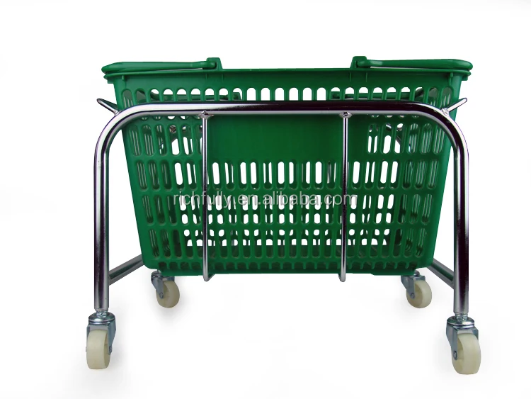 Factory Direct Sale Movable Shopping Basket Holder With 4 Wheels Buy