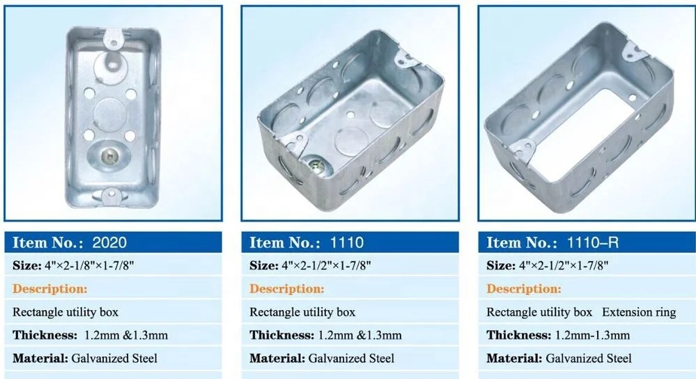 Csa Standard 4x21/2 Inch Utility Steel Box 17/8 Inch Deep Buy 4x21