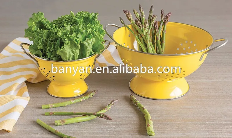 Factory Metal Fruit Basket Vegetable Fruit Colander Food Washing Basket Strainer 
