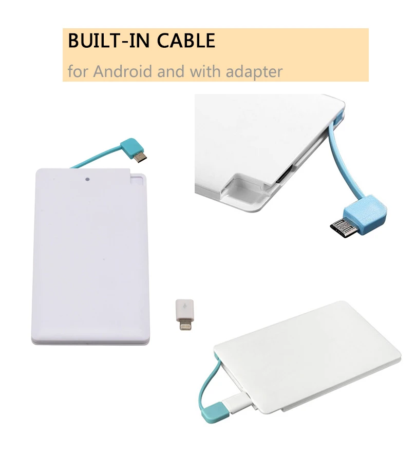 2019 Portable Polymer universal built cable credit card size mobile power banks 3000mah - ANKUX.COM