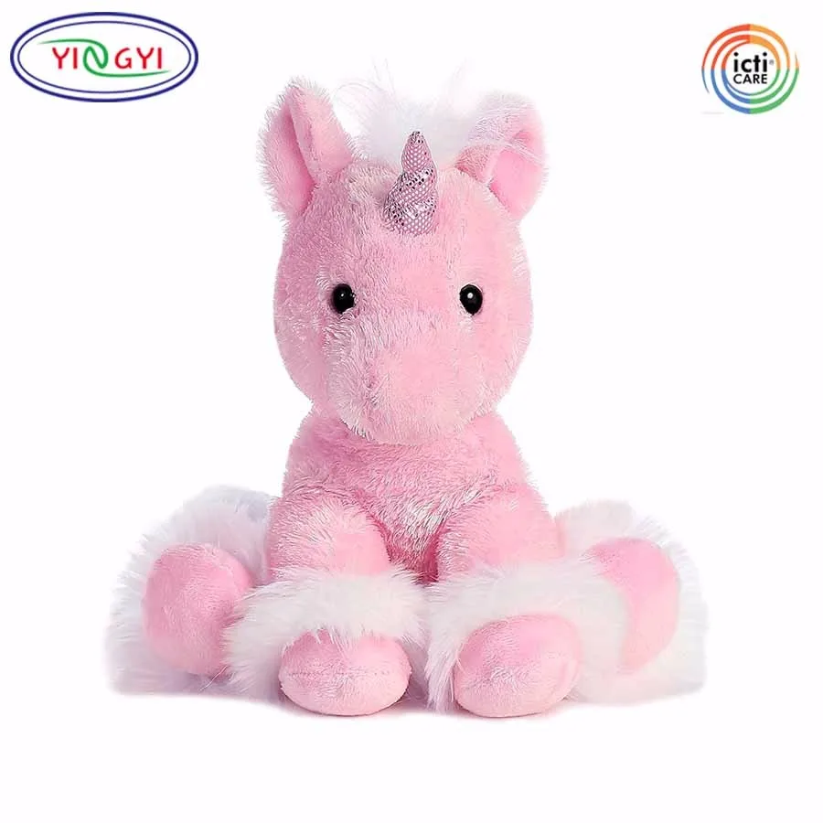pink fluffy unicorn toy