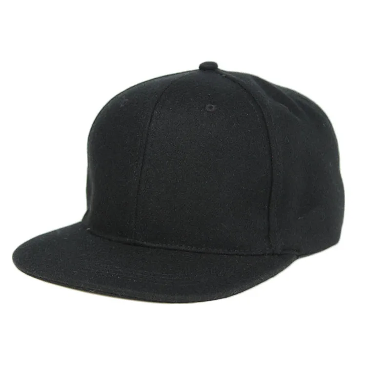 Plain Blank Black Wool Snapback Cap Hip Hop Hat - Buy Plain Hats,Caps ...