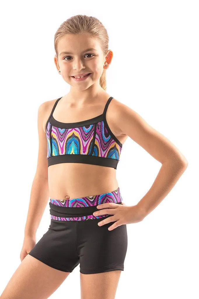 TiaoBug Kid Girls Two-Piece Strap Crop Top Bra with Boyshorts Athletic Clothing Sets Gymnastic Sport Dancing Activewear