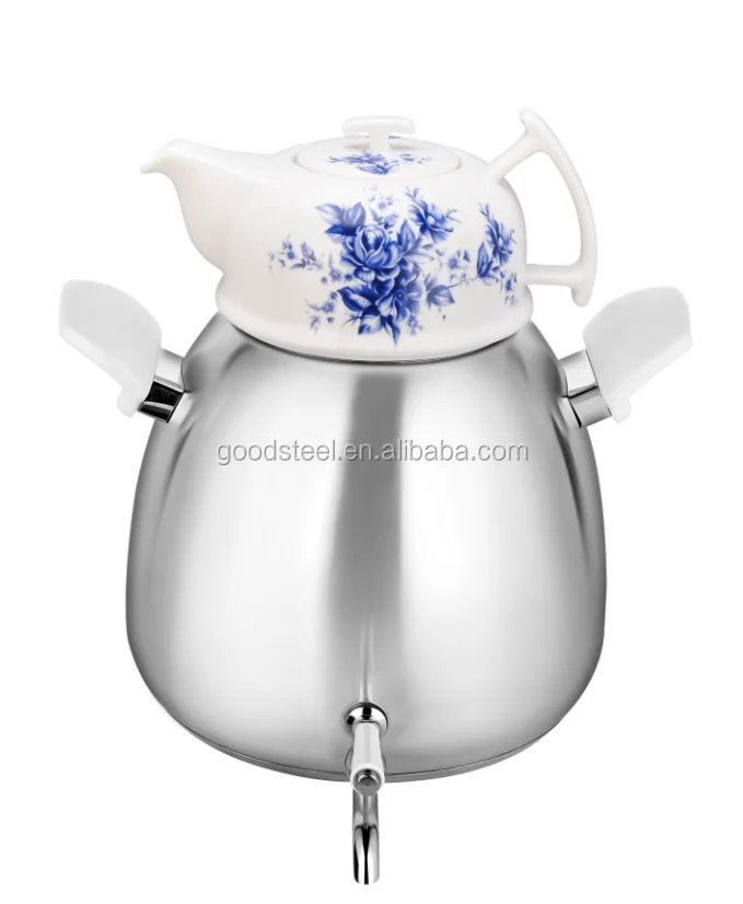 Hot Selling 6l Double Kettle With Ceramic Teapot /turkish Double Tea