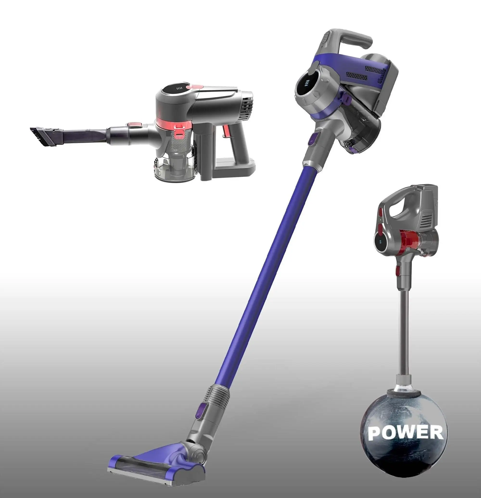 Led Light Cordless Vacuum Cleaner High Suction Power 2022kpa Big