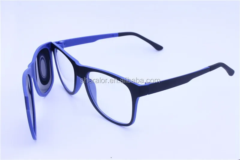 Tr90 Opitcal Glasses Big Size Square Frame With Clip On
