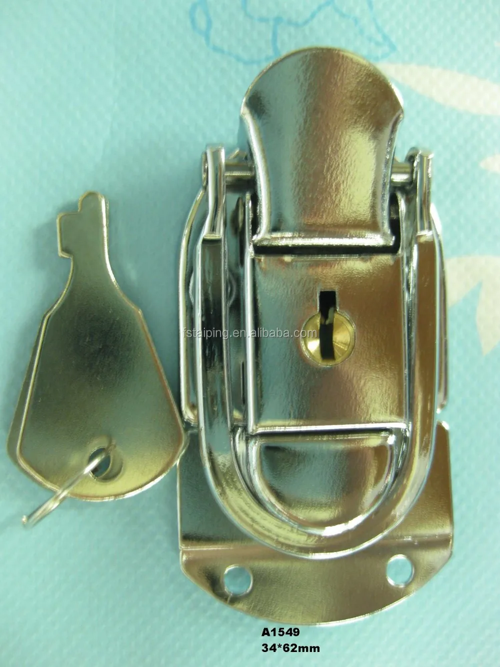 Briefcase Case Latch With Keys In Steel Chrome Plated For Aluminum