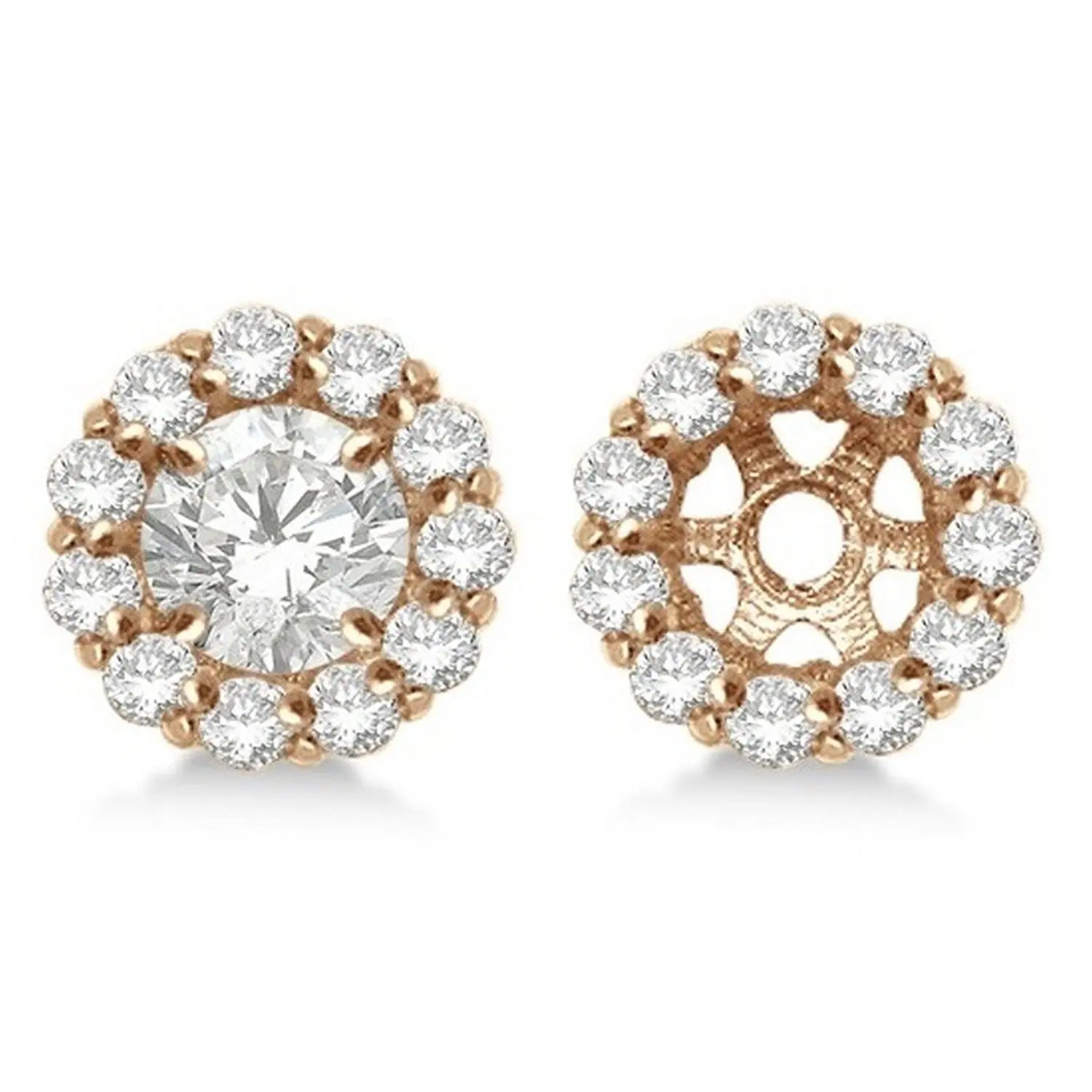 Jackets For Diamond Studs Find 14k Gold Round Diamond Earring Jackets For Your 5mm Studs 0 77ct