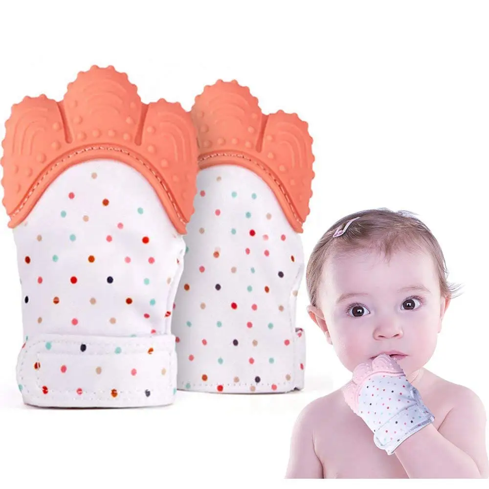 Ice Cream Cone Toy Glove YumYumz Baby Teething Mitten Food-Grade Silicone for Boy and Girl Babies 3 months + Soothing Pain Relief for Teeth and Gums Using BPA-Free Chocolate Lil Friendz /& Co
