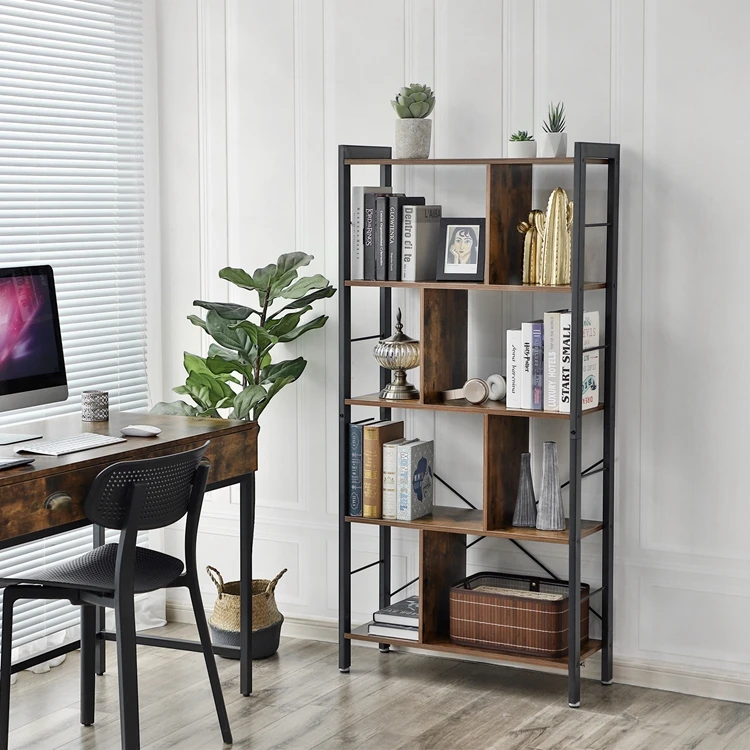 Vasagle Home Furniture Bookcase Asymmetrical Design Diagonal Book
