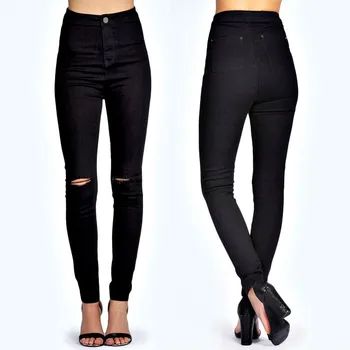 girls skinny black ripped jeans