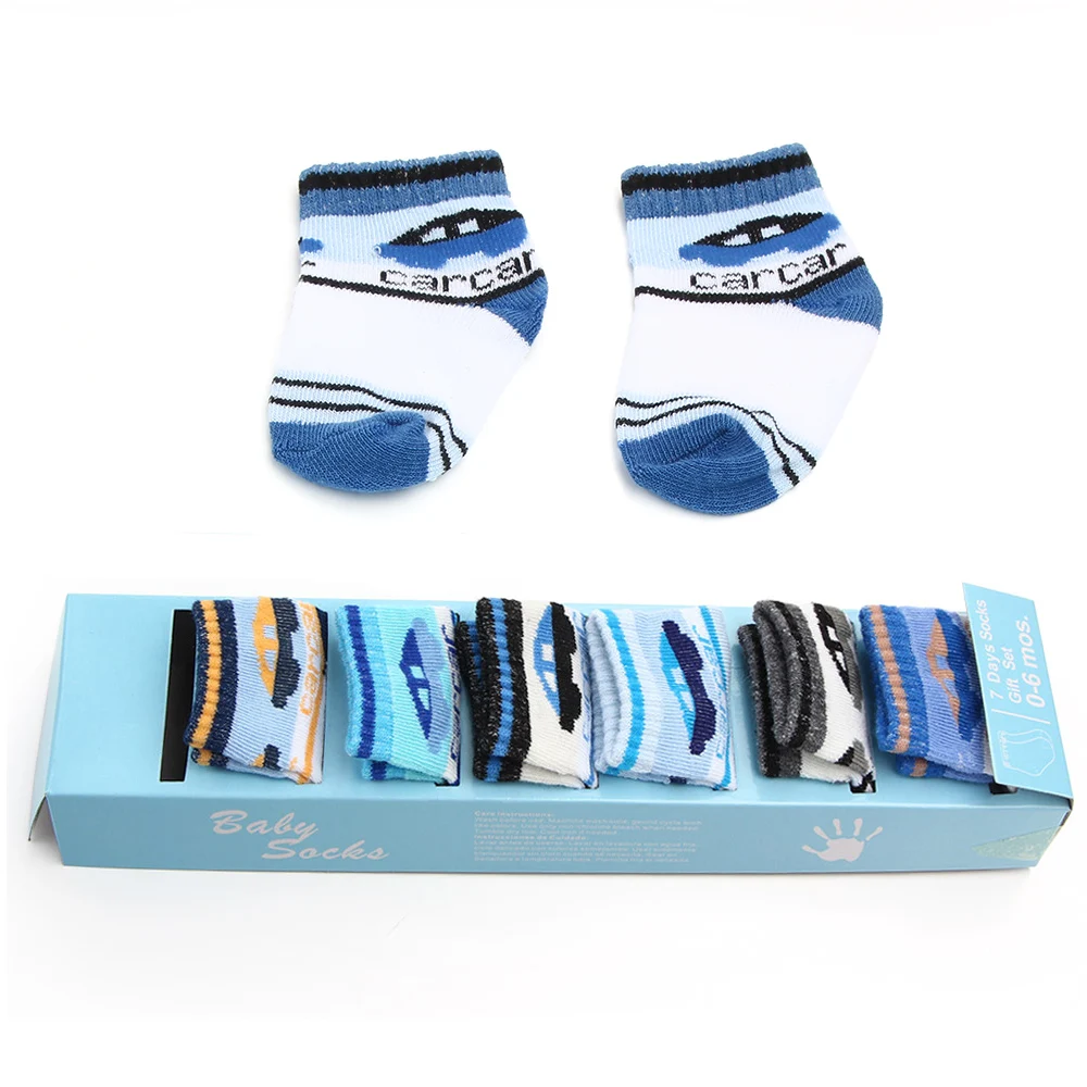 Wholesale Hot selling seven days newborn baby socks week baby socks 7 pairs  in one set From m.