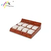 Counter Wood Grain MDF Material 8 Wrist Watches Display With Pillows