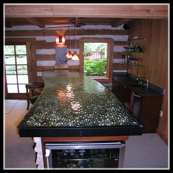 Crushed Recycled Black Glass Countertops - Buy Recycled Glass