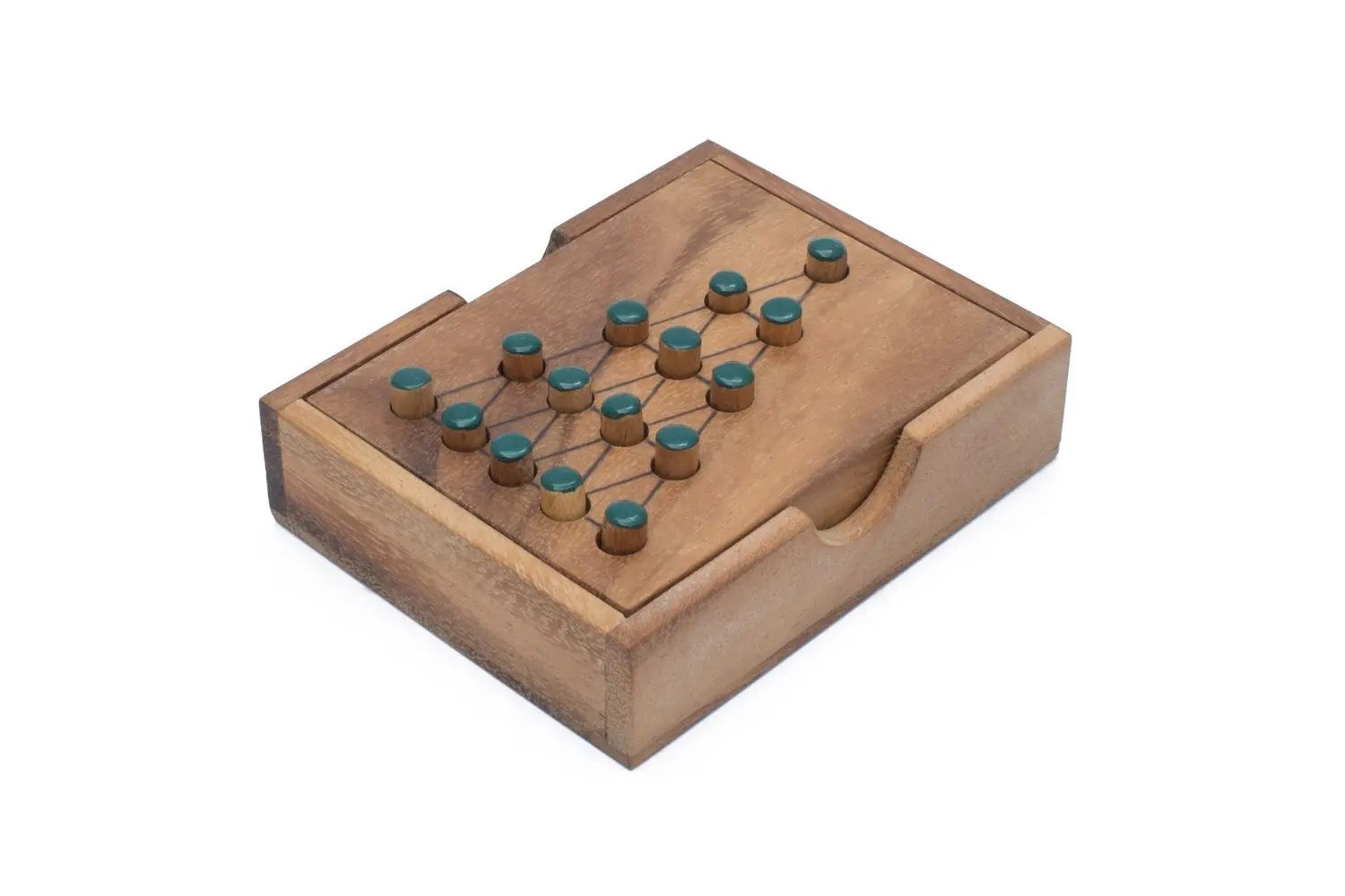 SiamMandalay: Solitaire Tree - Wooden Peg Puzzle Sequential Move One Player Puzzle. 3D Combination Brain Teaser Puzzle with