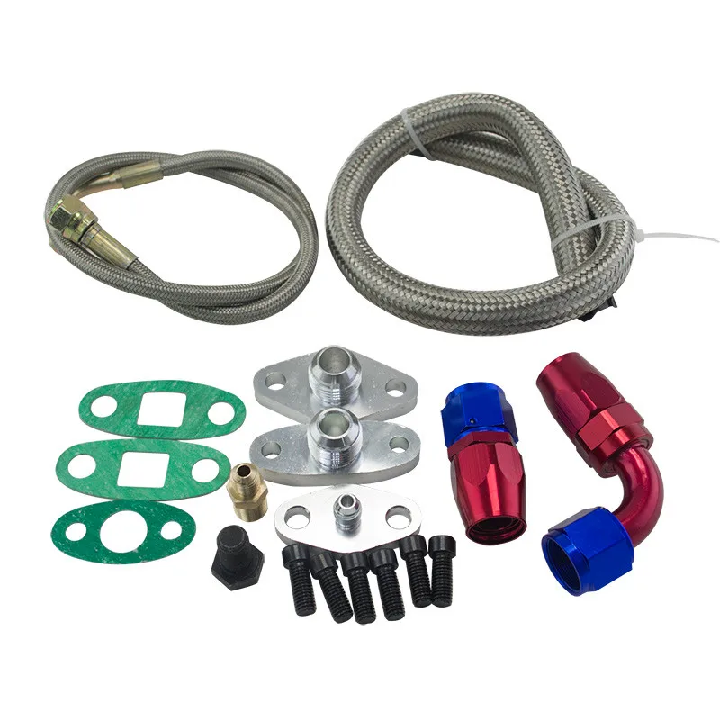 Pqy Racing Oil Feed Line Drain Fitting Flange Kit For Toyota Supra