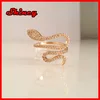 fashion micro pave high quality ring,925 sterling silver gold snake ring