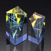 Color exquisite small crystal cube trophy award for business gift