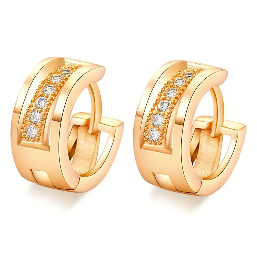 Mens Gold Earrings Hoops Find Deals Get Quotations Earrings Sodial R Zircon Earring Gold Plated Hoops For Women